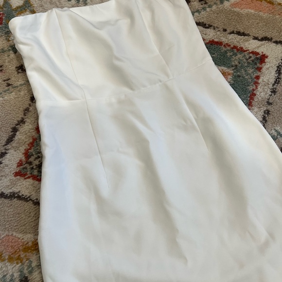 Pretty Little Thing BRIDAL White Long Puff Sleeve Bardot Bodycon Dress - Picture 4 of 7